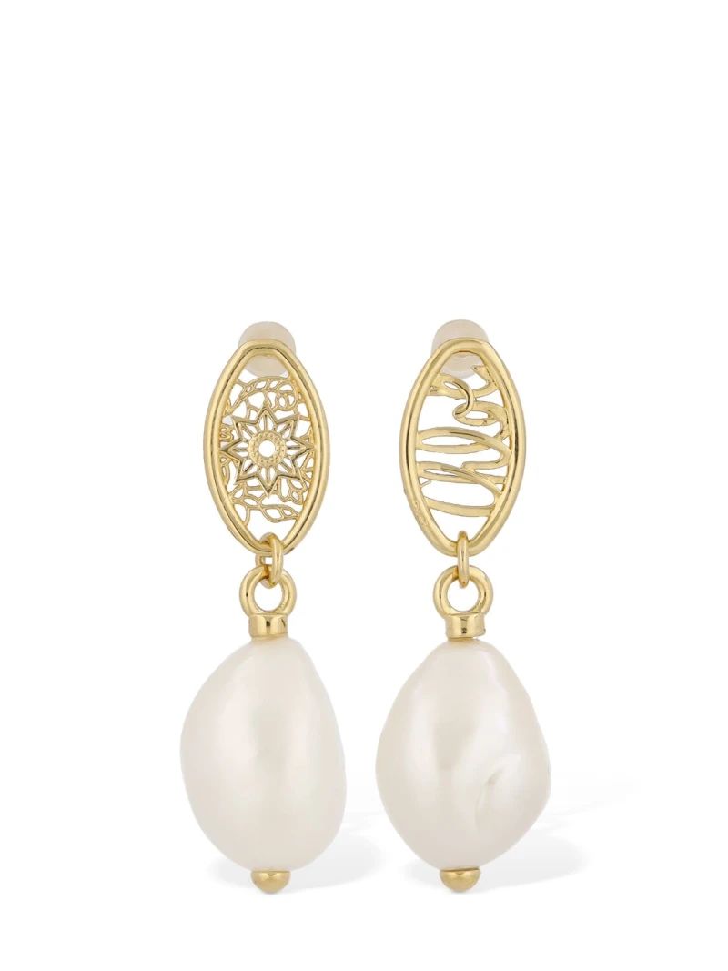 Darcey lace pearl drop earrings - Chloé - Women | Luisaviaroma | Luisaviaroma