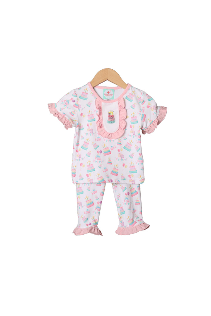 French Knot Happy Birthday Short Sleeve Pajamas | The Smocked Flamingo
