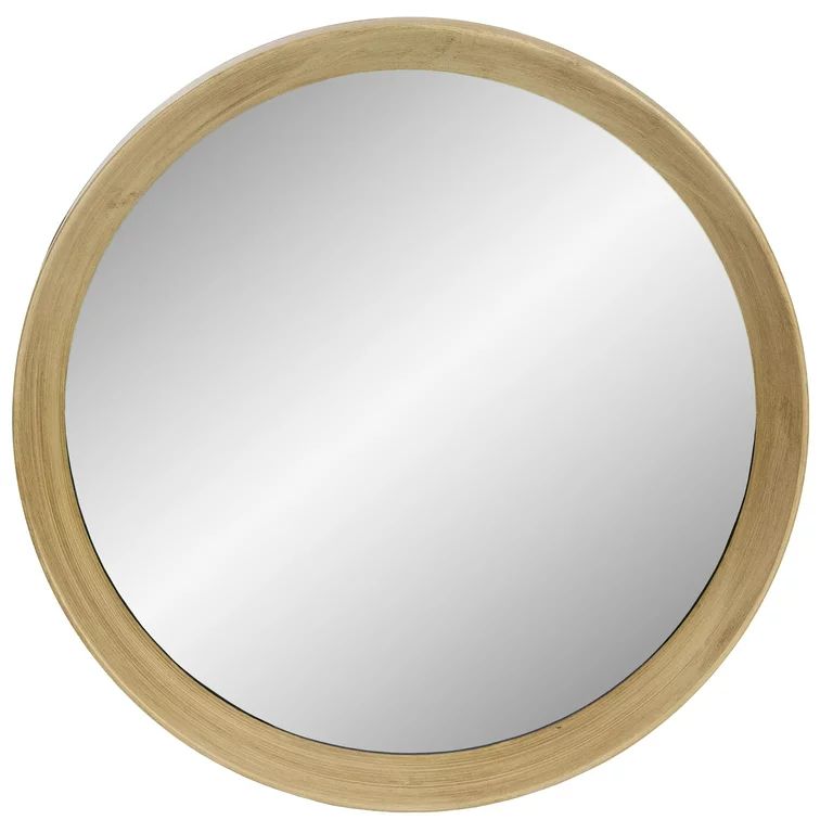 19.75" Gold Round Classic Mirror Wall Decor With a Wooden Finish | Walmart (US)