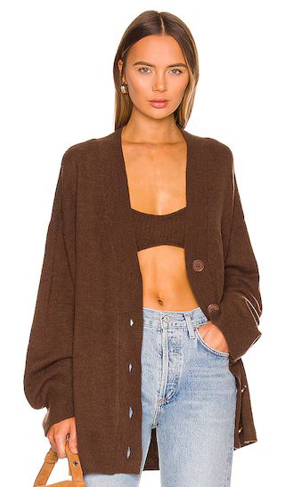 Trista Oversized Cardigan in Chocolate | Revolve Clothing (Global)