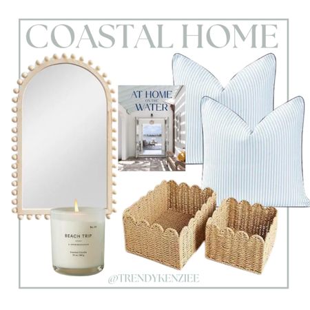 coastal home decor / coastal home finds / coastal mirror / coastal pillows / scalloped baskets / coastal home decor finds 

#LTKhome