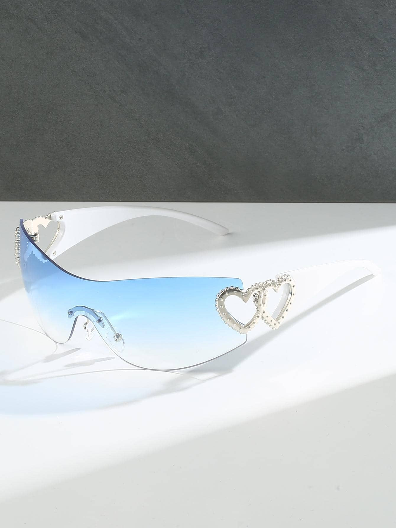 Heart Decor Ombre Lens Fashion Glasses Street | SHEIN