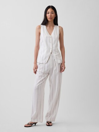 Linen-Blend Longline Vest | Gap (US)