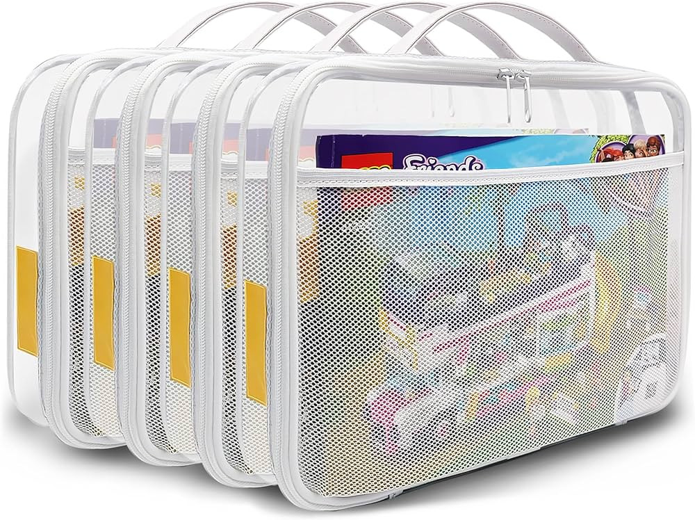 holay 4 Packs PVC Zippered Blocks Set, Toy, Clay, Board game Storage Organizer Case (Name Tag, Ma... | Amazon (US)