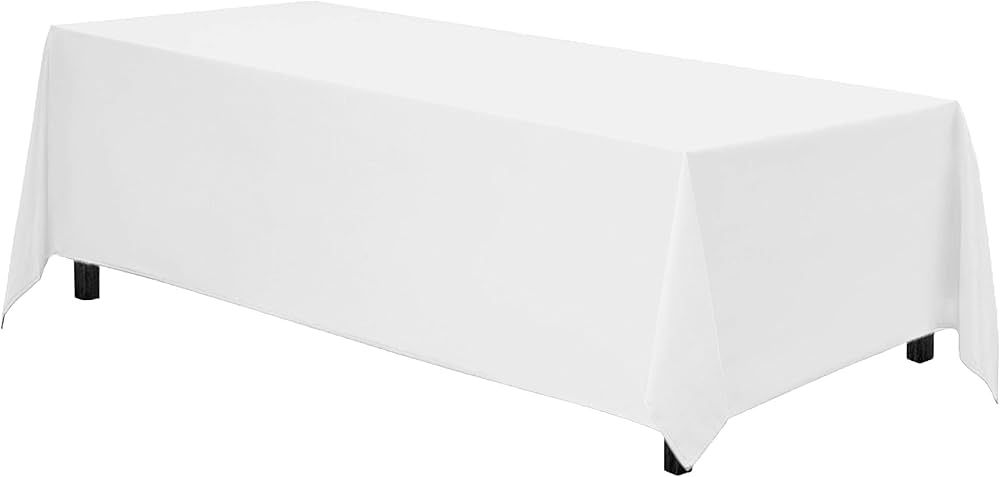 Gee Di Moda Rectangle Tablecloth | 90 x 132 Inch - White Rectangular Table Cloth for 6 Foot Table... | Amazon (US)