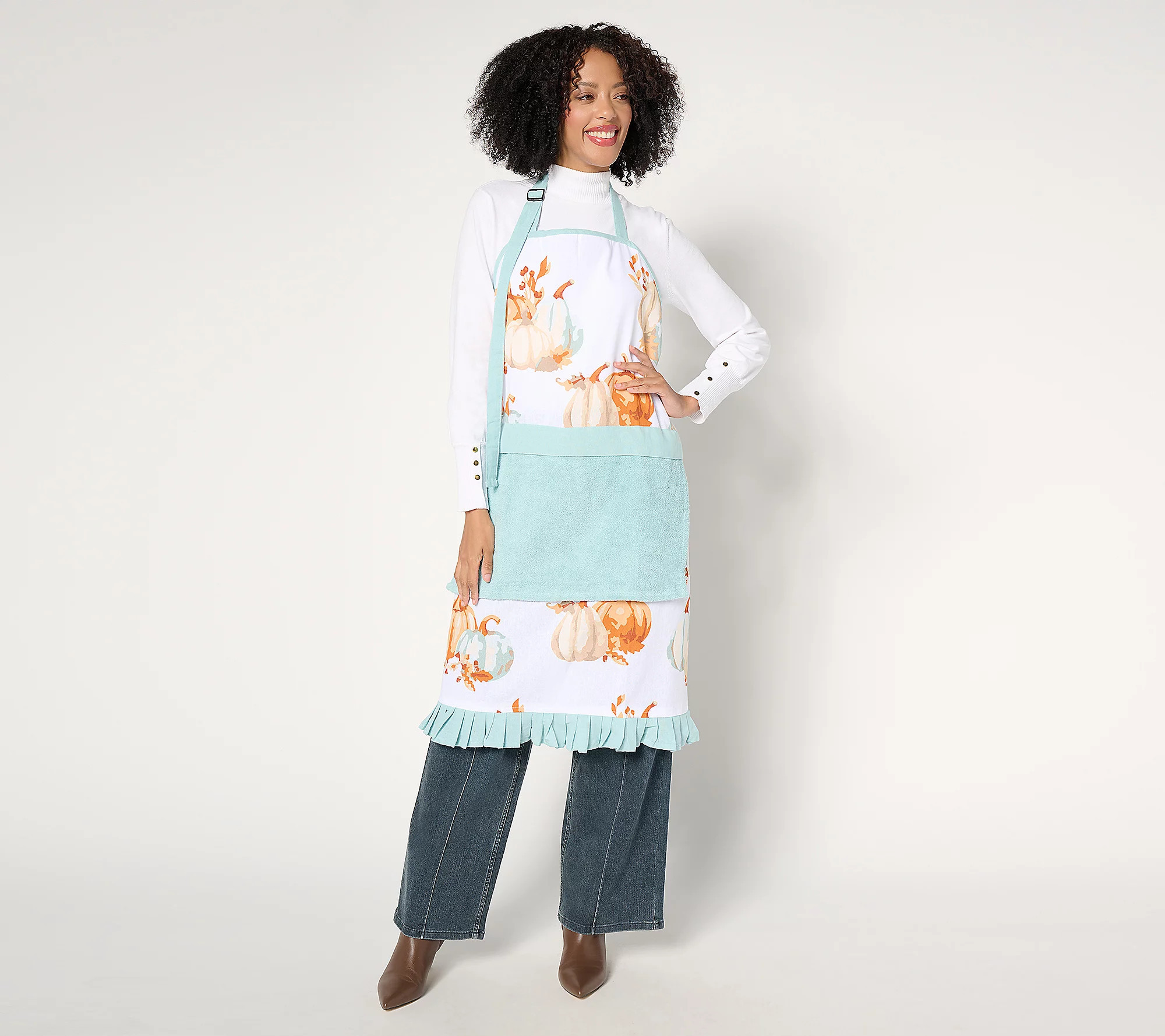Temp-tations Thanks & Giving Apron w/ Removable Towel | QVC