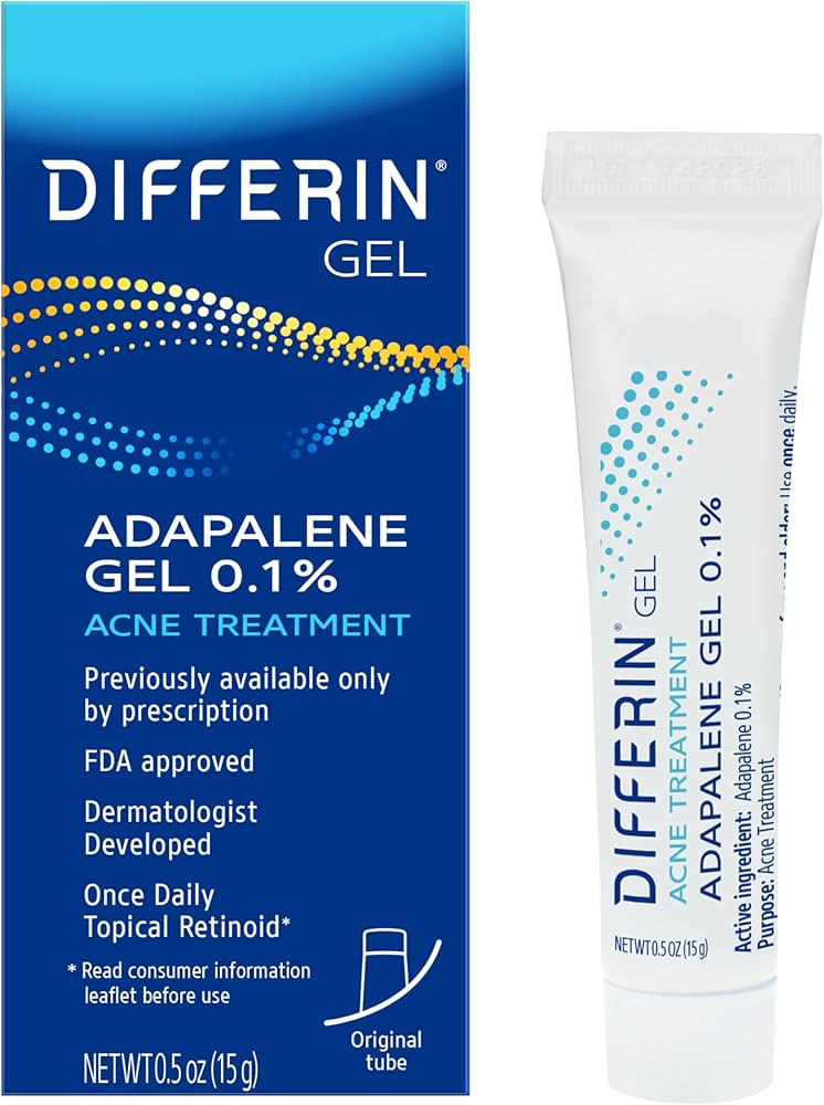 Differin Acne Treatment Gel, 30 Day Supply, Retinoid Treatment for Face with 0.1% Adapalene, Gent... | Amazon (US)