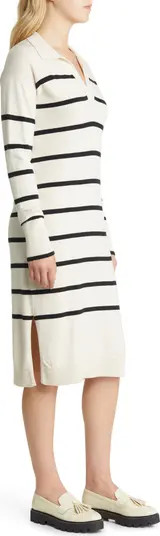 Nordstrom Stripe Long Sleeve Organic Cotton & Merino Wool Sweater Dress | Nordstrom | Nordstrom
