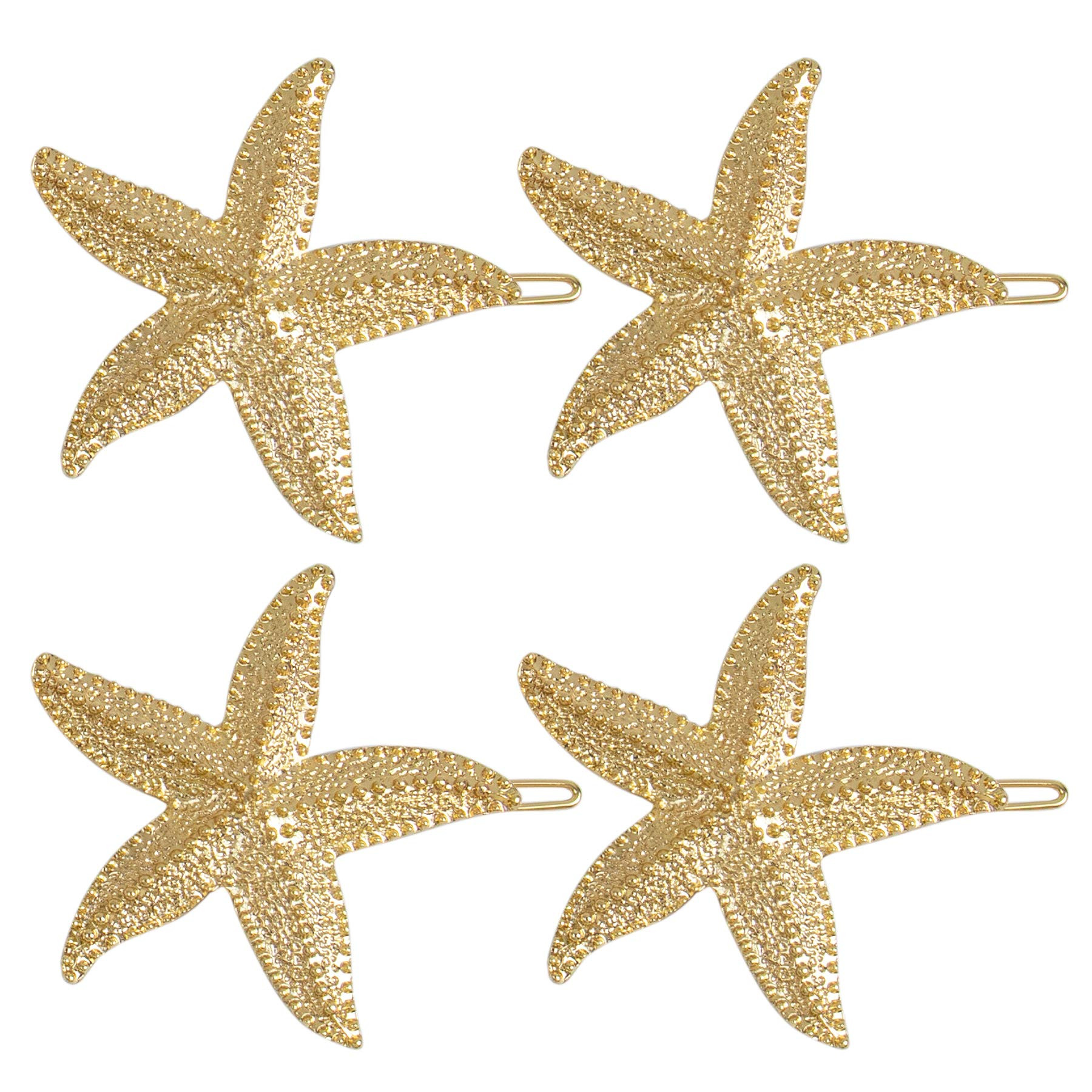 AUEAR, 4 Pack Starfish Hair Clips Bridal Hairpin Metal Pins Sea Star Clip Pretty Beach Pin for We... | Amazon (US)