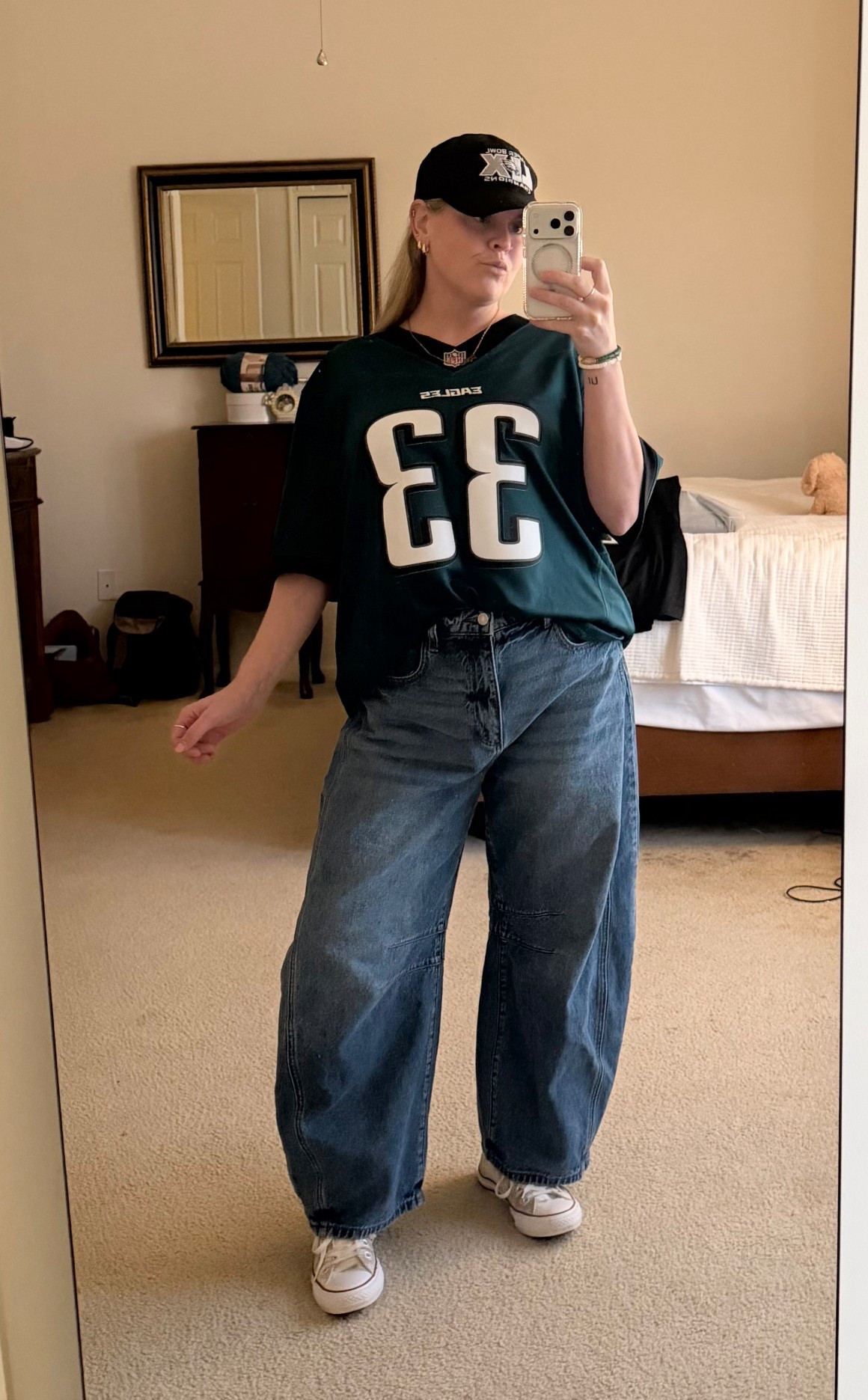 1. cooper dejean 😋
2. These barrel jeans are my new personality (and currently on sale)
3. It’s not game day without my personalized Go Birds necklace on

GO BIRDS ! 🦅 

#LTKWomens #Sports #BarrelJeans #PhiladelphiaEagles #Sale #CooperDeJean #WomensFashion #Football #GameDay #DenimJeans #PhiladelphiaEaglesJersey #GameDayOutfit #FootballSunday #Converse

#LTKootd #LTKActive #LTKSaleAlert