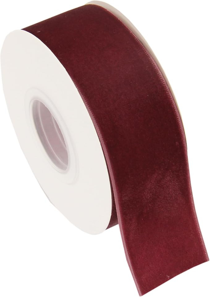 Threadart Burgundy Velvet Ribbon - 1.5" x 5 Yard for Crafts & Bows | Premium velvet ribbon, 1.5" ... | Amazon (US)