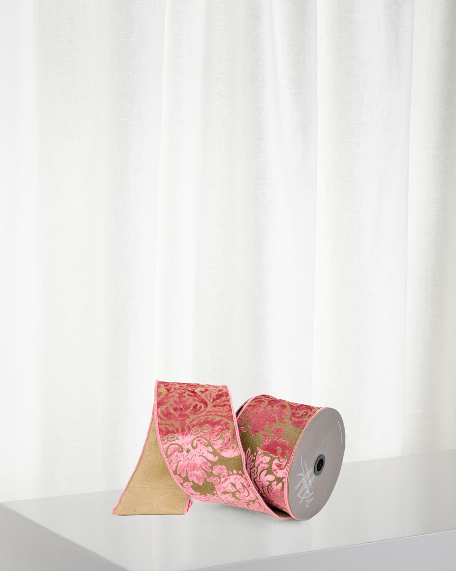 Scrollwork Jacquard Ribbon, 4"W x 10 Yards | Neiman Marcus