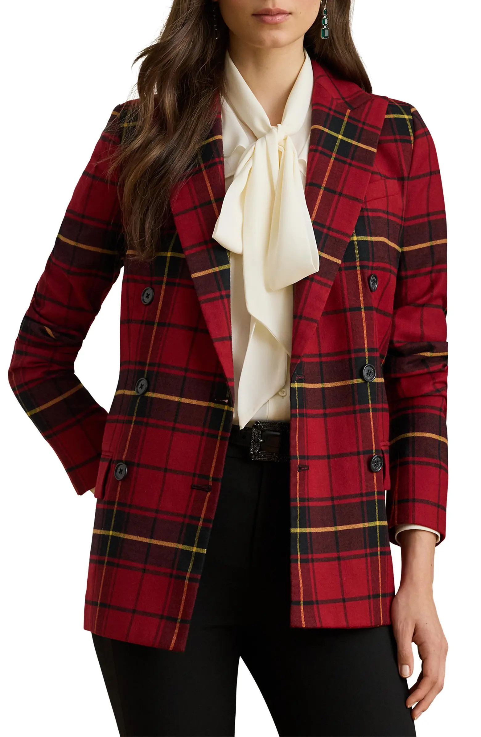 Plaid Double Breasted Wool Blend Blazer | Nordstrom
