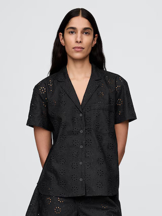 Eyelet Poplin PJ Shirt | Gap (US)