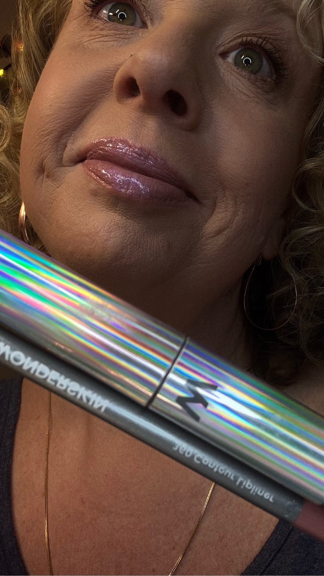 Pretty natural lips color with a shimmery gloss topper.  I really liked the Wonderskin lip liner it stays in place for long lasting results and glides on smooth and creamy then add the holographic gloss topper and you have an all eyes on me look  

#LTKgrwm #LTKOver40 #LTKBeauty