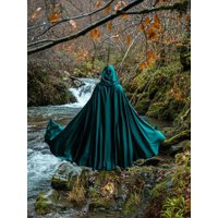 Velvet Cape Green Hooded Cloak, Medieval Elven Fantasy Costume With Hood | Etsy (US)