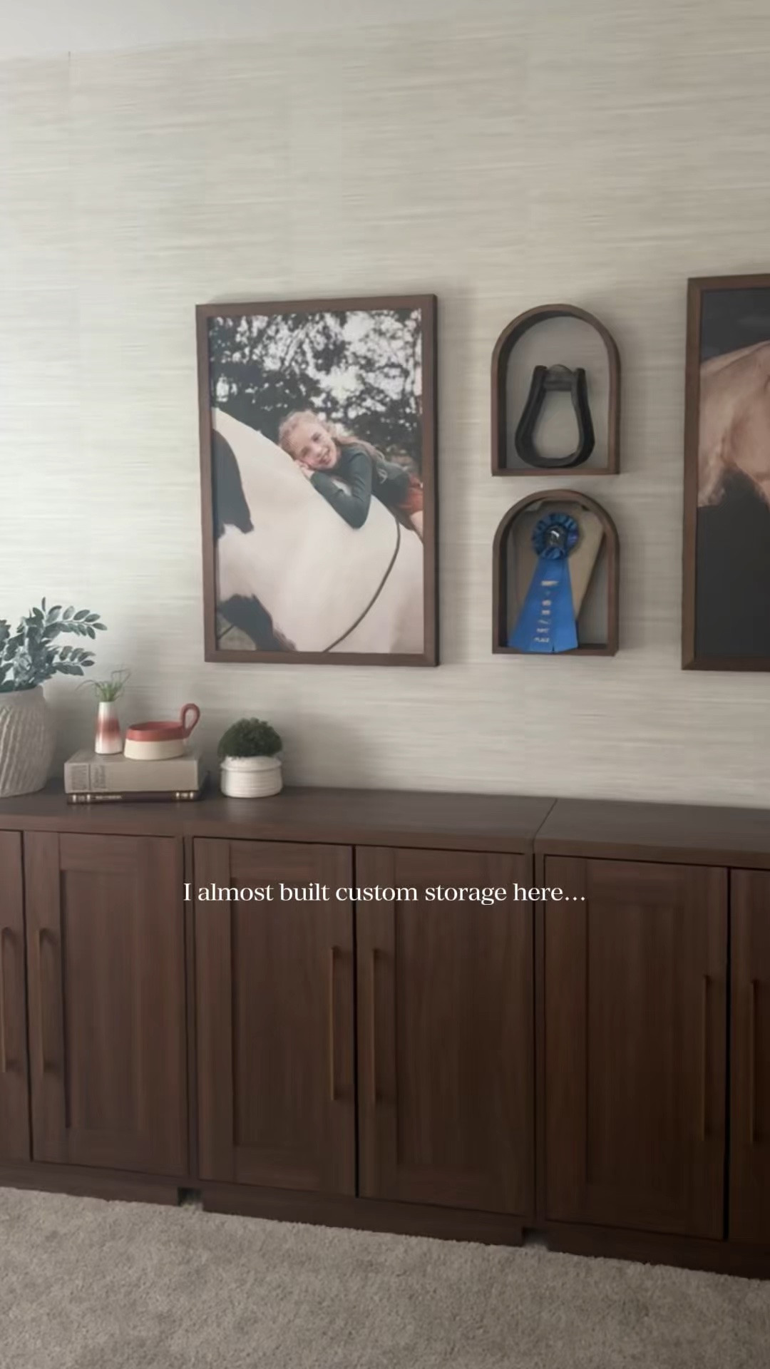 One thing I wish Florida homes had? A basement. 😅

Since we don’t have one, I’ve learned to be intentional about adding storage wherever I can. I wanted a place to store seasonal decor, craft supplies, games, and all the things that tend to pile up over time, but I also wanted it to look beautiful.

Instead of custom built-ins, I used four walnut cabinets to create an entire wall of storage in our movie room. Together they give me 8 cabinets of hidden storage while still looking like furniture rather than a storage solution.

My favorite part is that these aren’t attached to the house. We’ve moved a lot over the years, and I love investing in classic pieces that can move with us. The walnut finish and oversized brass hardware feel timeless to me, and I can easily see these working in a future home, whether they’re used in a media room, office, dining room, or even a playroom.

Beautiful storage that works hard now and can come with us later is always a win in my book. 🤎 these are the Satin Walnut color.

PS: they do come with wall anchors to keep them safely upright if you have littles 😉

#LTKmomlife #LTKHome