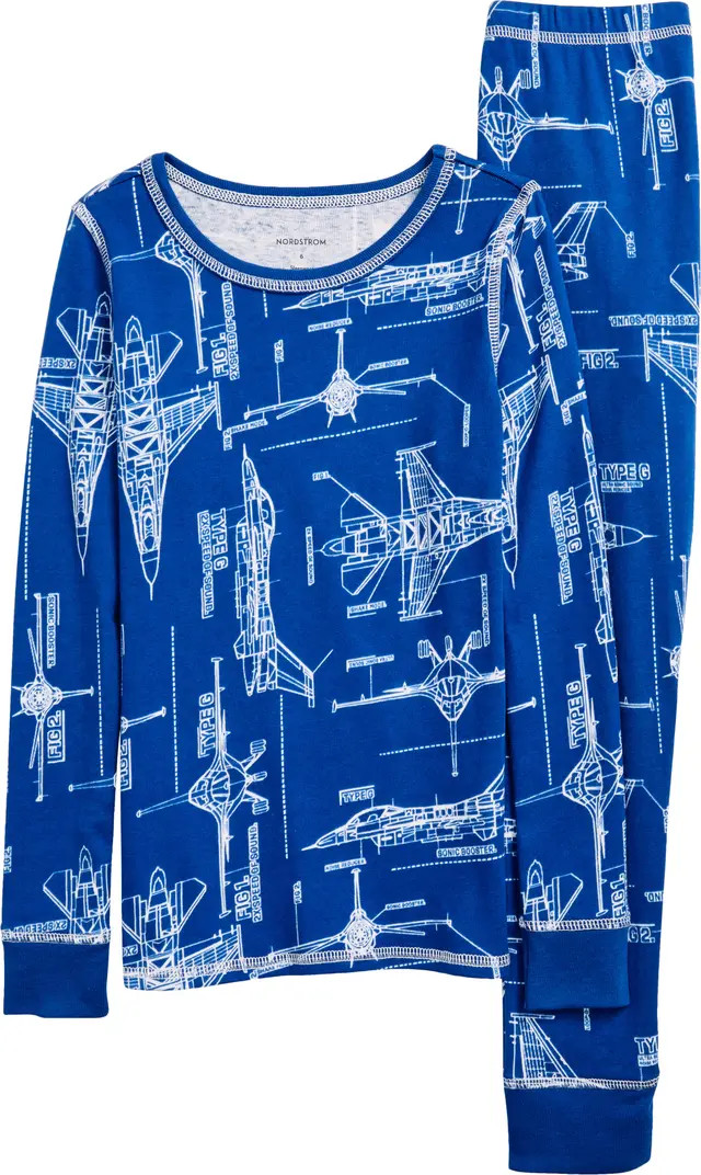 Kids' Glow in the Dark Fitted Two-Piece Pajamas | Nordstrom