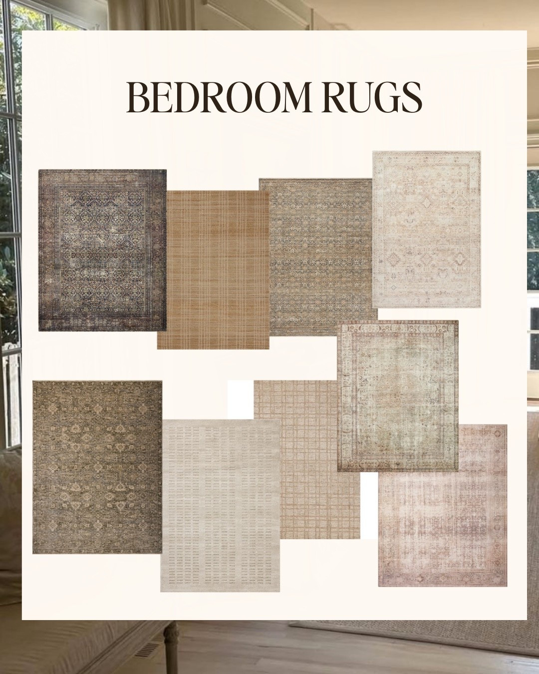 Area rugs in bigger sizes for bedroom!