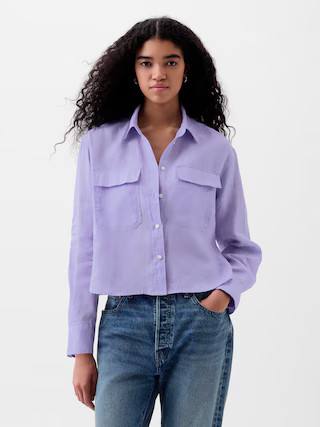 Linen Cropped Shirt | Gap (US)