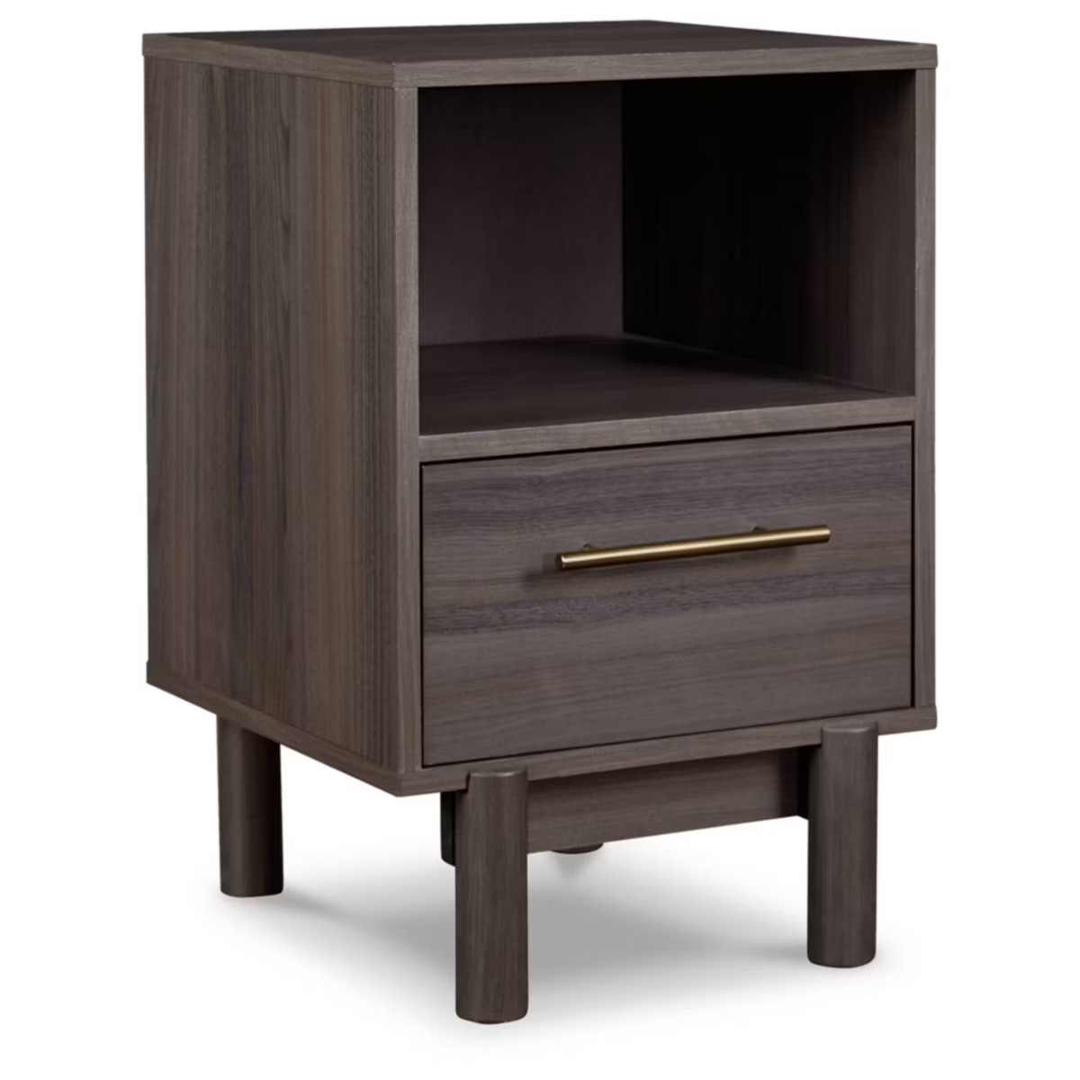 Brymont Nightstand Black/Gray - Signature Design by Ashley: Mid-Century Modern, Storage Drawer, B... | Target