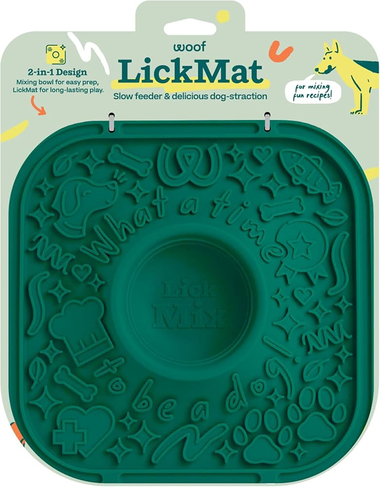 WOOF LickMat - Easy-to-Clean Lick Mat for Dogs - Slow Feeder Mat with Non-Slip Design - BPA-Free ... | Amazon (US)