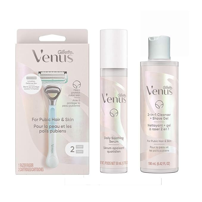 Gillette Venus Intimate Grooming Kit, Women’s Razor, 2 Blade Refills, 2-in-1 Cleanser, Bikini S... | Amazon (US)