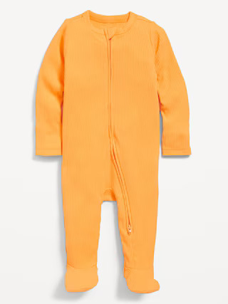Ribbed 2-Way-Zip Sleep & Play Footed One-Piece for Baby | Old Navy (US)