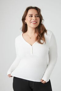 Plus Size Fitted Henley Top | Forever 21 (US)