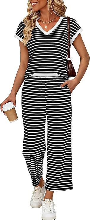 Sampeel Two Piece Sets for Women Lounge Sets Matching Sets Women Clothing Airport Travel Outfits ... | Amazon (US)