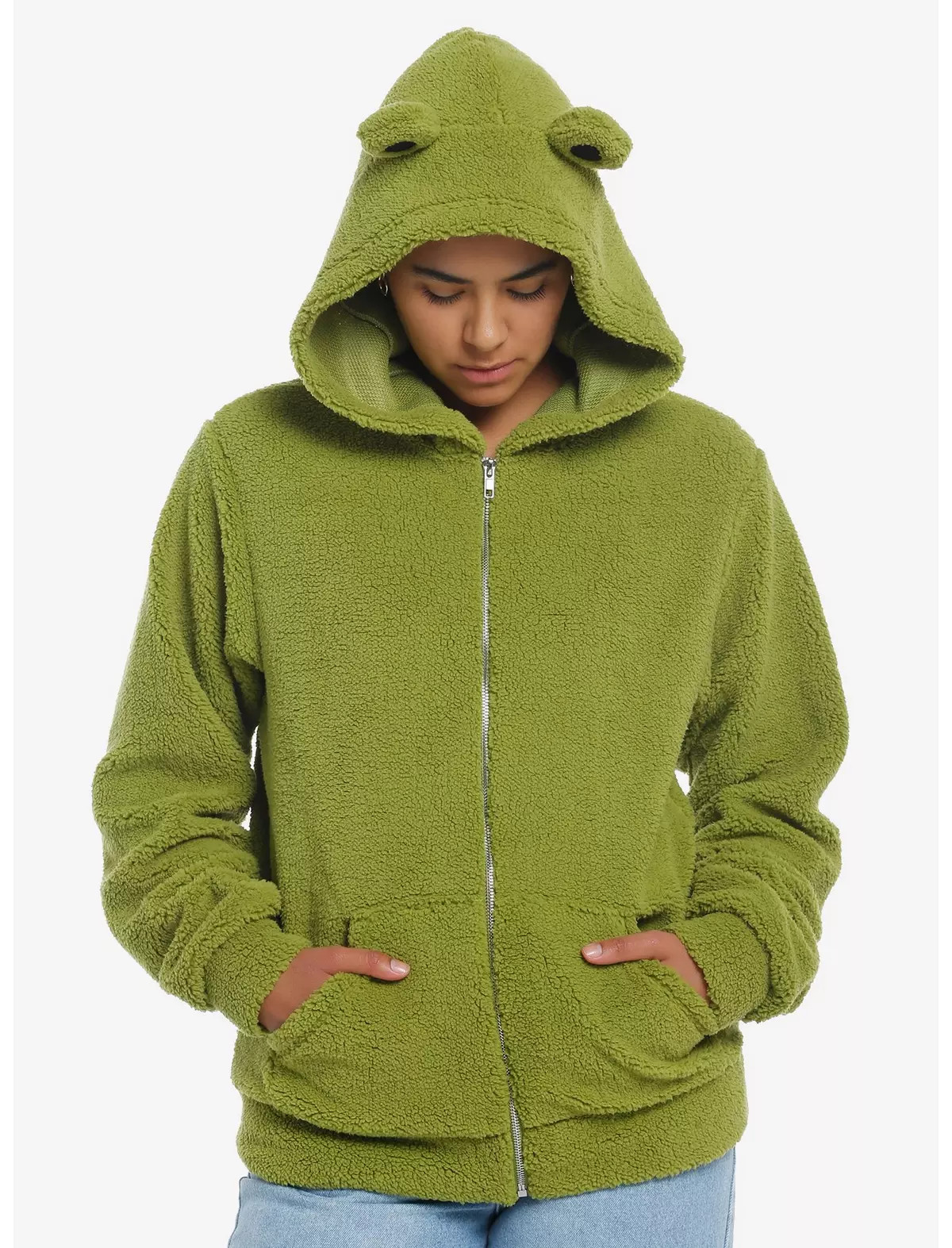 Thorn & Fable Frog Sherpa Girls Hoodie | Hot Topic