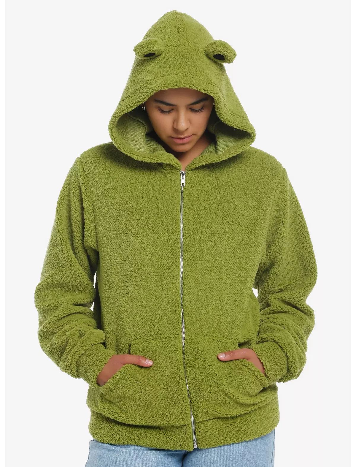 Thorn & Fable Frog Sherpa Girls Hoodie | Hot Topic