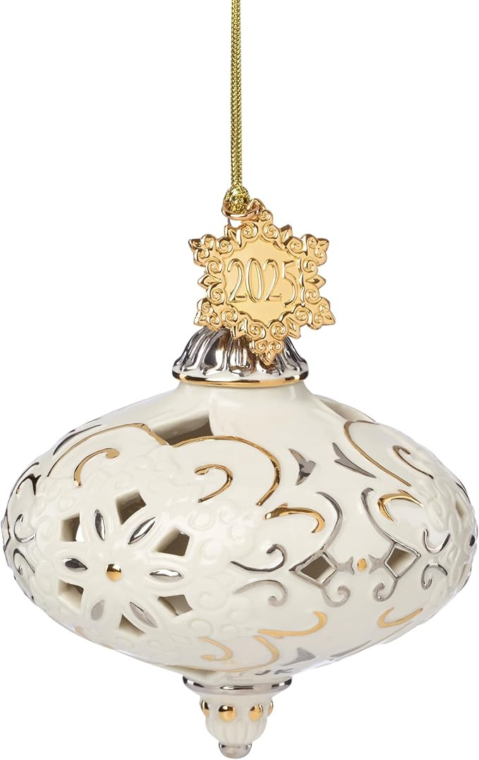Lenox Ornaments, 2025 Annual Porcelain Ornament, Gold Accents, Made of Porcelain, Christmas Tree ... | Amazon (US)