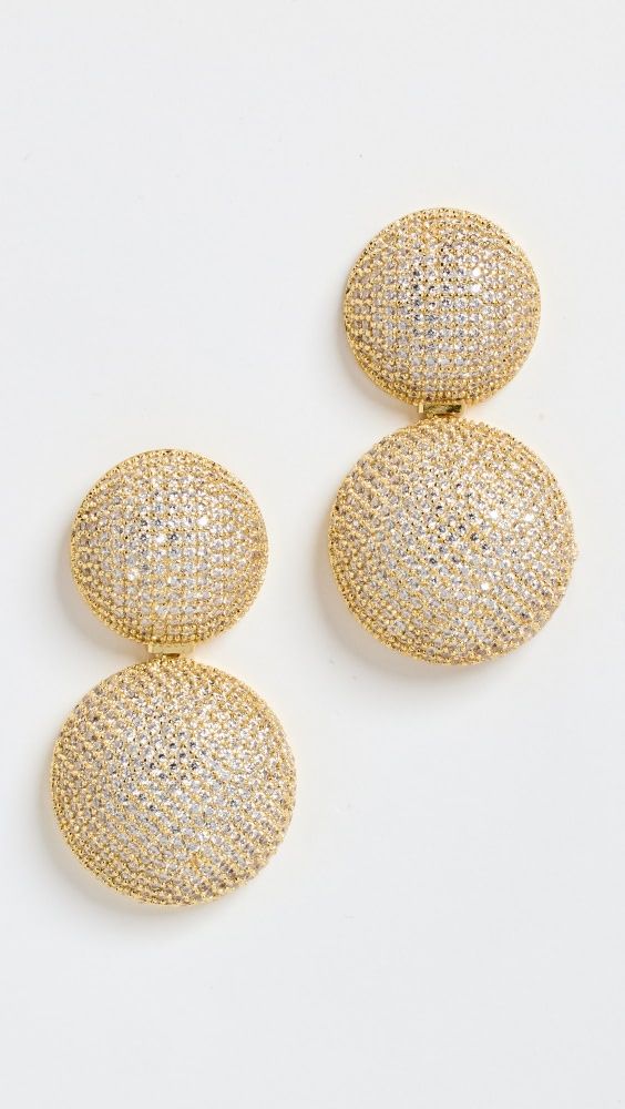 By Adina Eden Double Circle Drop Stud Earrings | Shopbop | Shopbop