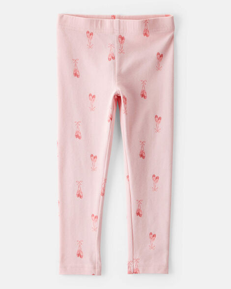 Toddler Girl Cotton Ballerina Stretch Leggings - Pink | Carter's Inc