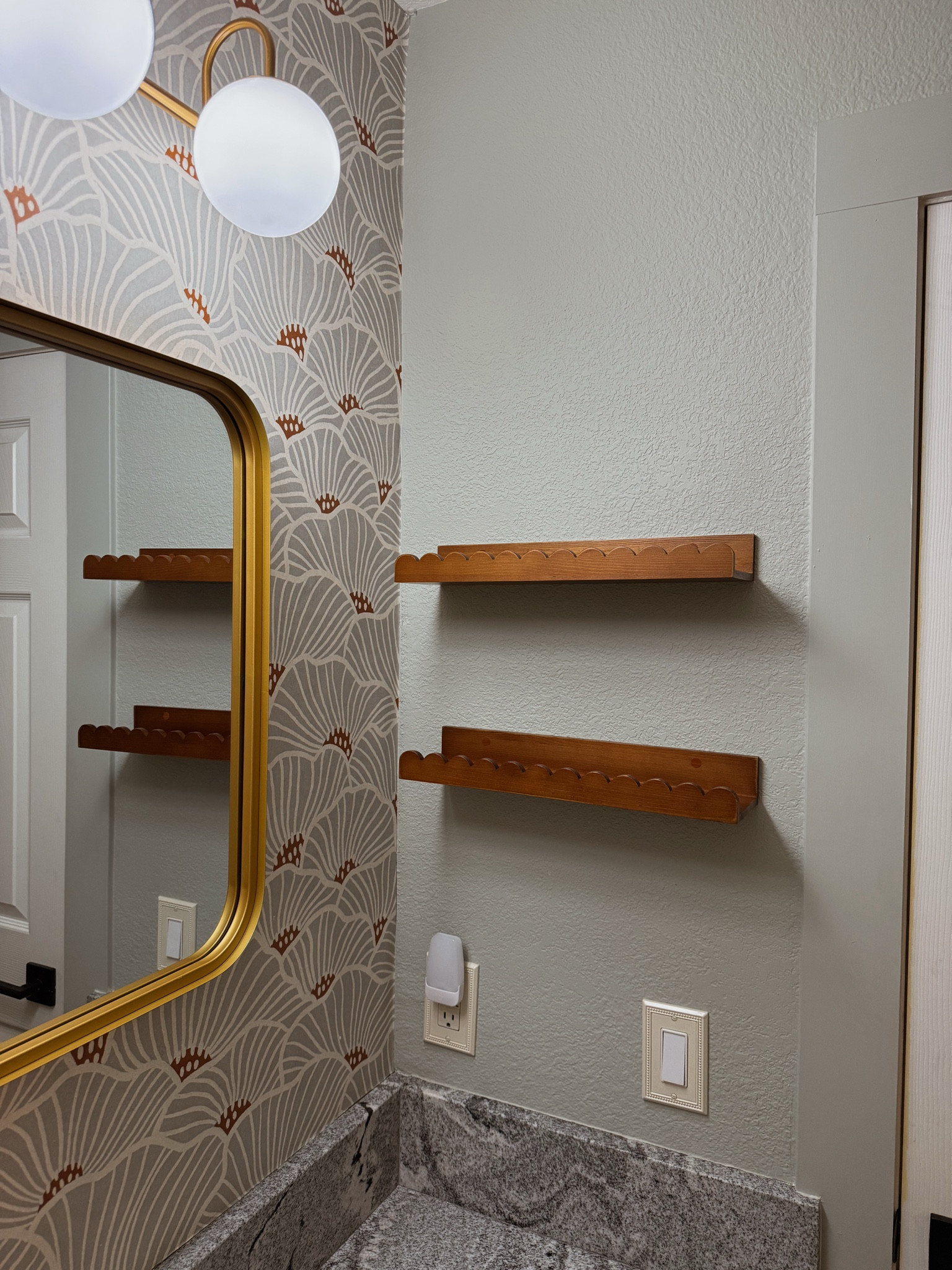 scallop wooden shelves. I put two in my daughter's bathroom and two in mine!  

 #LTKHome #LTKFindsUnder50 #LTKBeauty