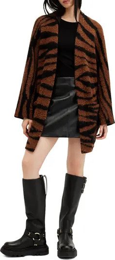 Zoe Tiger Stripes Wool & Alpaca Blend Open Front Cardigan | Nordstrom