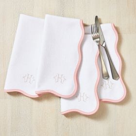 Bordered Scalloped Napkins, Set of 4 | Mark and Graham