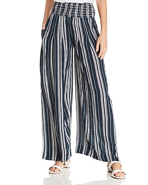 Aqua Smocked Striped Wide-Leg Pants - 100% Exclusive | Bloomingdale's (US)