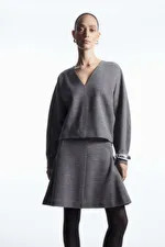 MINI-JUPE EN LAINE BOUILLIE - GRIS CHINÉ - Skirts - COS | COS (EU)