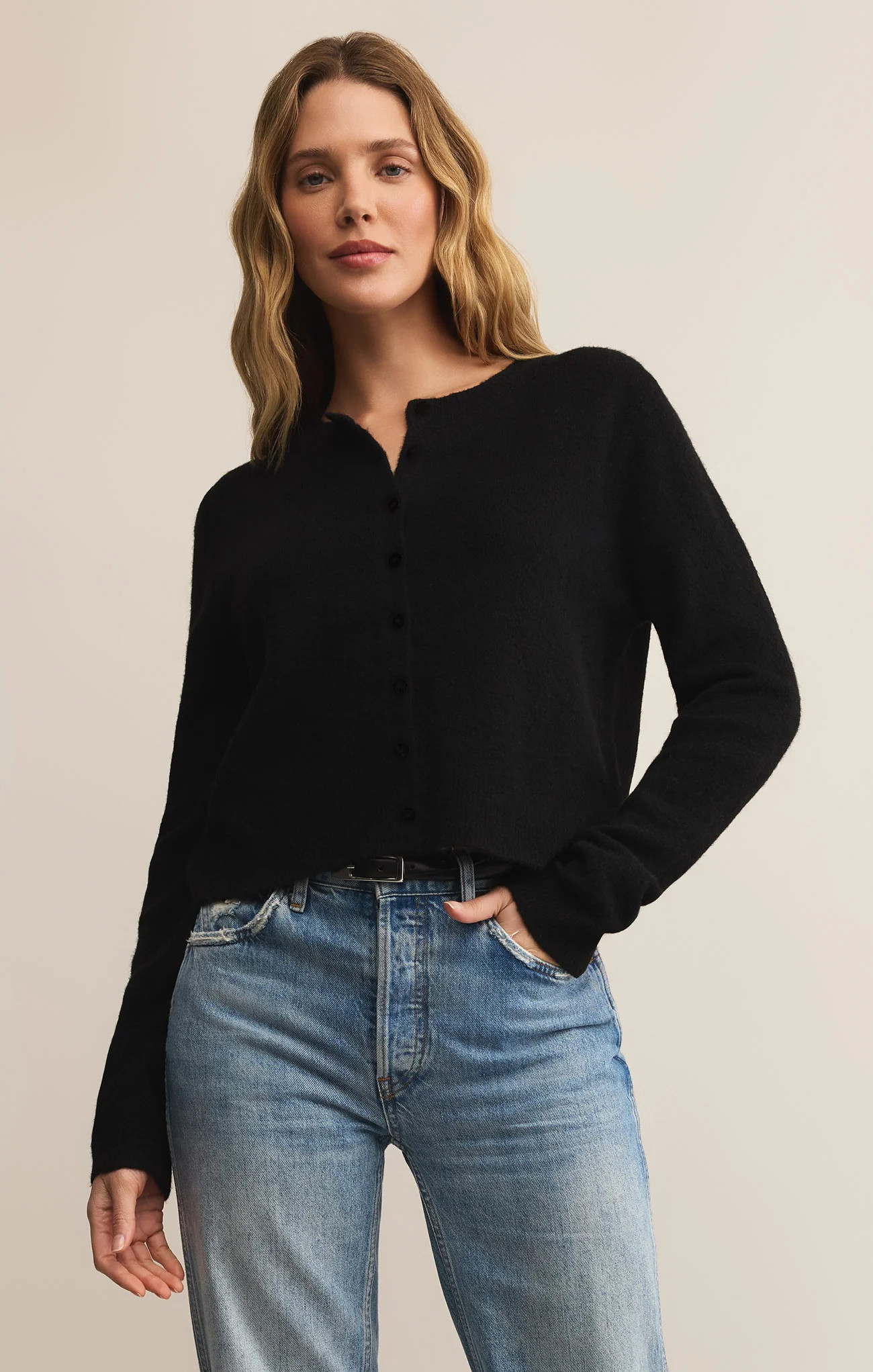 Z SUPPLY Women's Medina Cozy Cardigan, Black, Medium | Z Supply