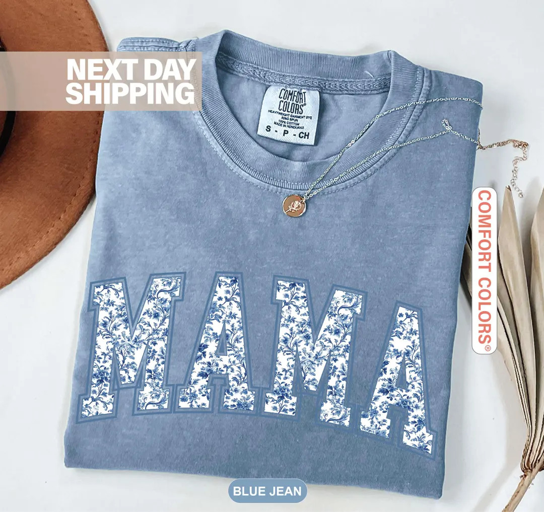 Comfort Colors® Mama Shirt, Toile Floral Mama Shirt, Pregnancy Announcement Boy, Mom Life Shirt,... | Etsy (US)