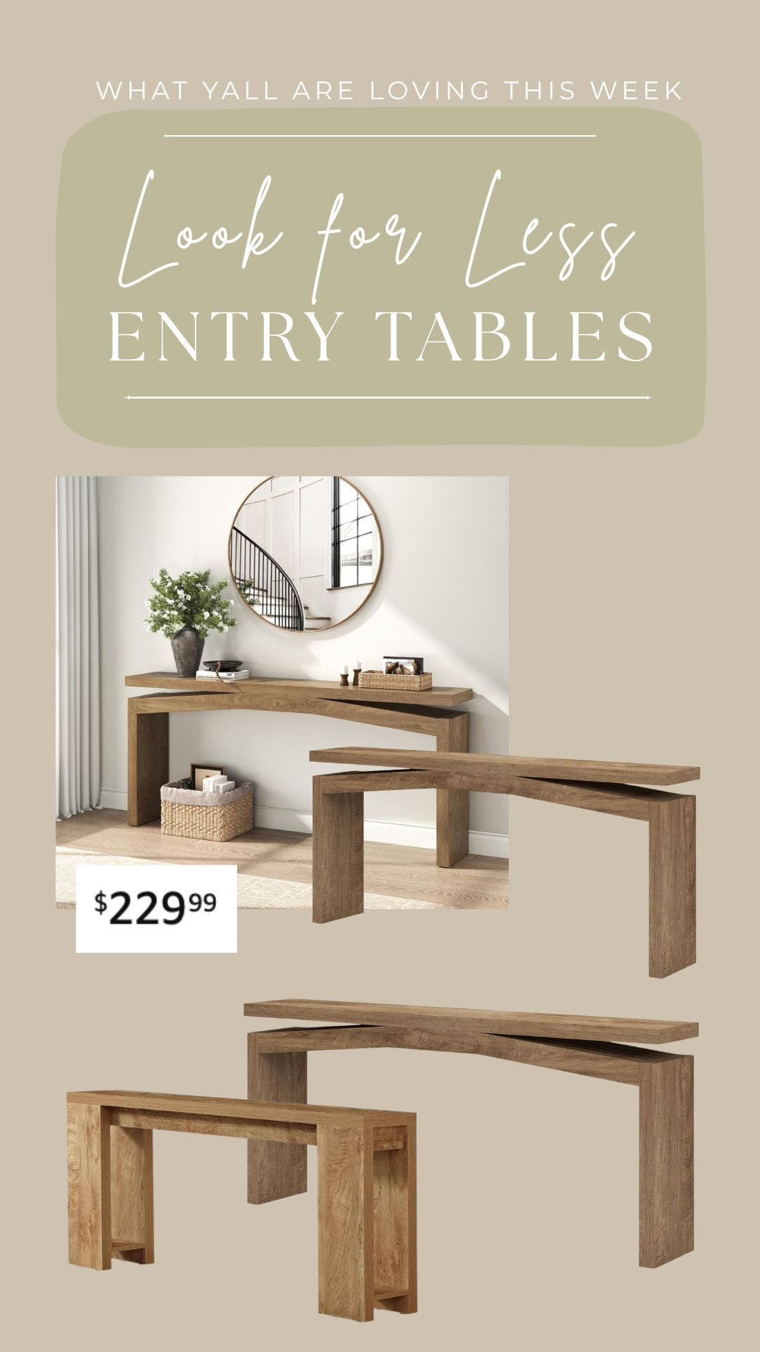 Entry way look for less that is so good! I love the tone of the woods in these entry tables. Add some books, lamps and faux plants and you have a refresh!



home finds, home refresh, look for less, entry way, long rugs, stools, home decor 

 #LTKdayinmylife #LTKOver40 #LTKHome