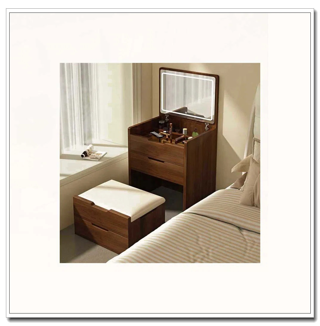 3 Drawers Vanity Desk with Plip Top Mirror,Small Make Up Vanity Set with Visible Glass Desktop | Wayfair North America