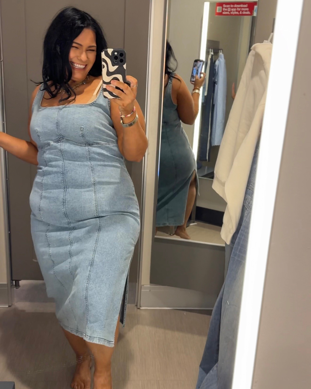 Body con denim dress I found while looking for something to wear to a country concert. Nice stretch and thick enough to give coverage. If I’m uncomfortable with my apron belly I can wear shapewear but the dress accentuates my curves so nicely! I’m a 38B and the cups fit great! Size 16 and wearing the XXL

#LTKPlusSize #LTKOver40 #LTKMidsize