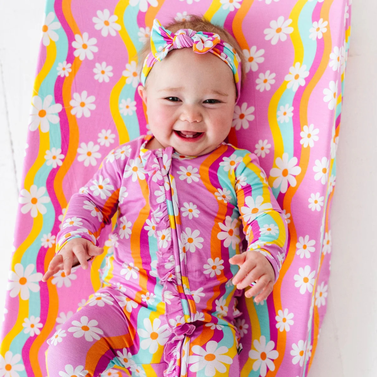 Disco Daysies Ruffle Footie | Bums & Roses