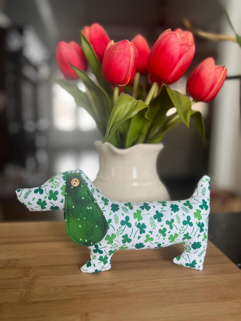 Stuffed Fabric Dachshund, Doxie, Weiner Dog, St Patrick's Day - Etsy | Etsy (US)