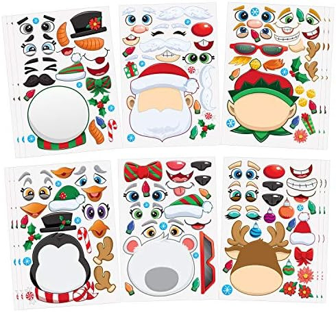 JOYIN 24 PCS Make-a-face Sticker Sheets Make Your Own Characters Mix and Match Sticker Sheets wit... | Amazon (US)