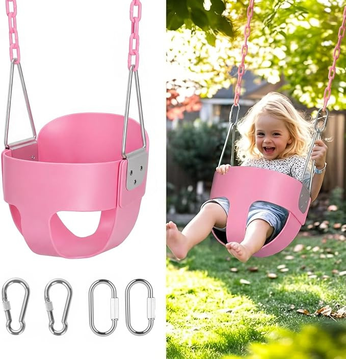 High Back Full Bucket, Toddler Swing with Coated Chains & Triangle Dip Pinch Protection for Safet... | Amazon (US)
