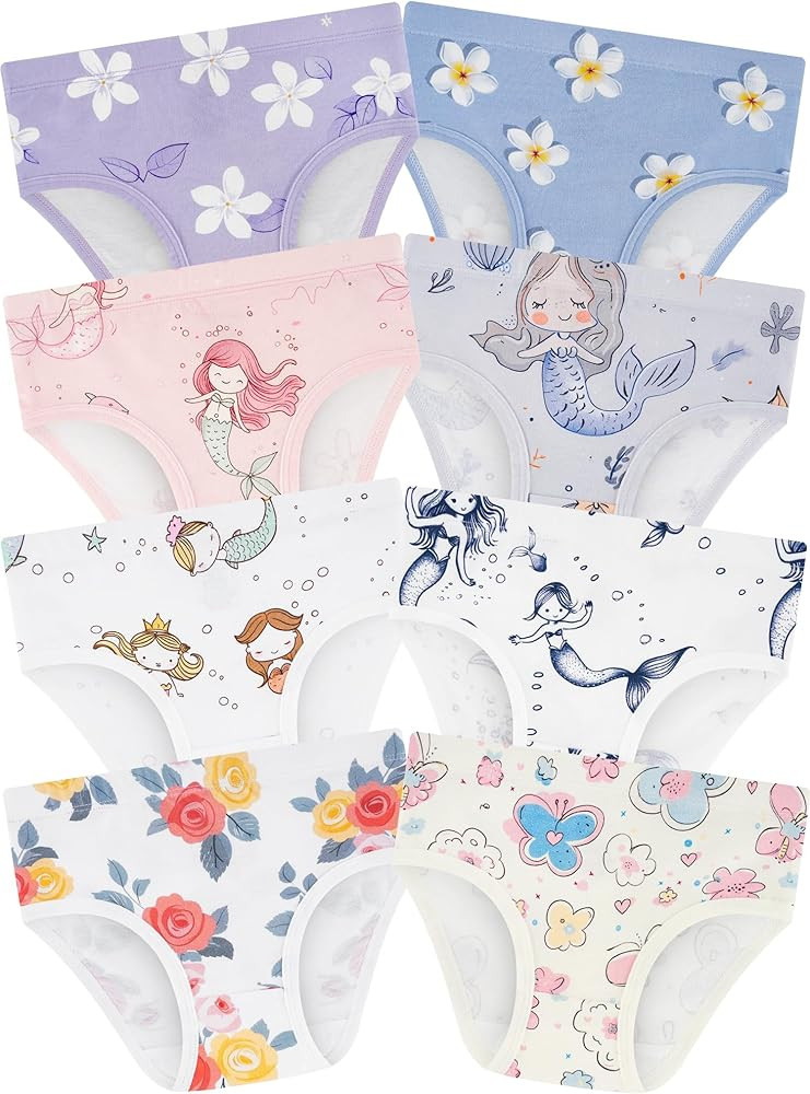 Girls' Underwear,Soft Cotton Tagless Panties for Toddlers' & Little Kids Comfort,Breathable Brief... | Amazon (US)